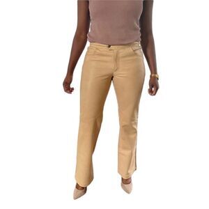 Harley Davidson Vintage Tan Leather Lace Up Pants